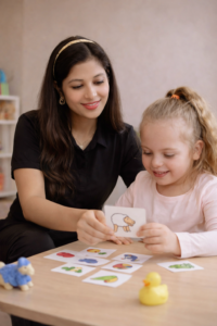 child playing with a therapist