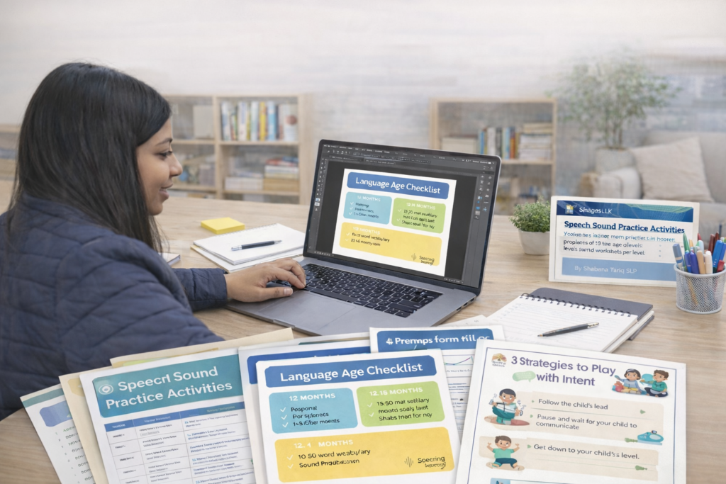 woman sitting on the laptop and making resources