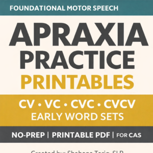 Foundational Apraxia Practice Printables