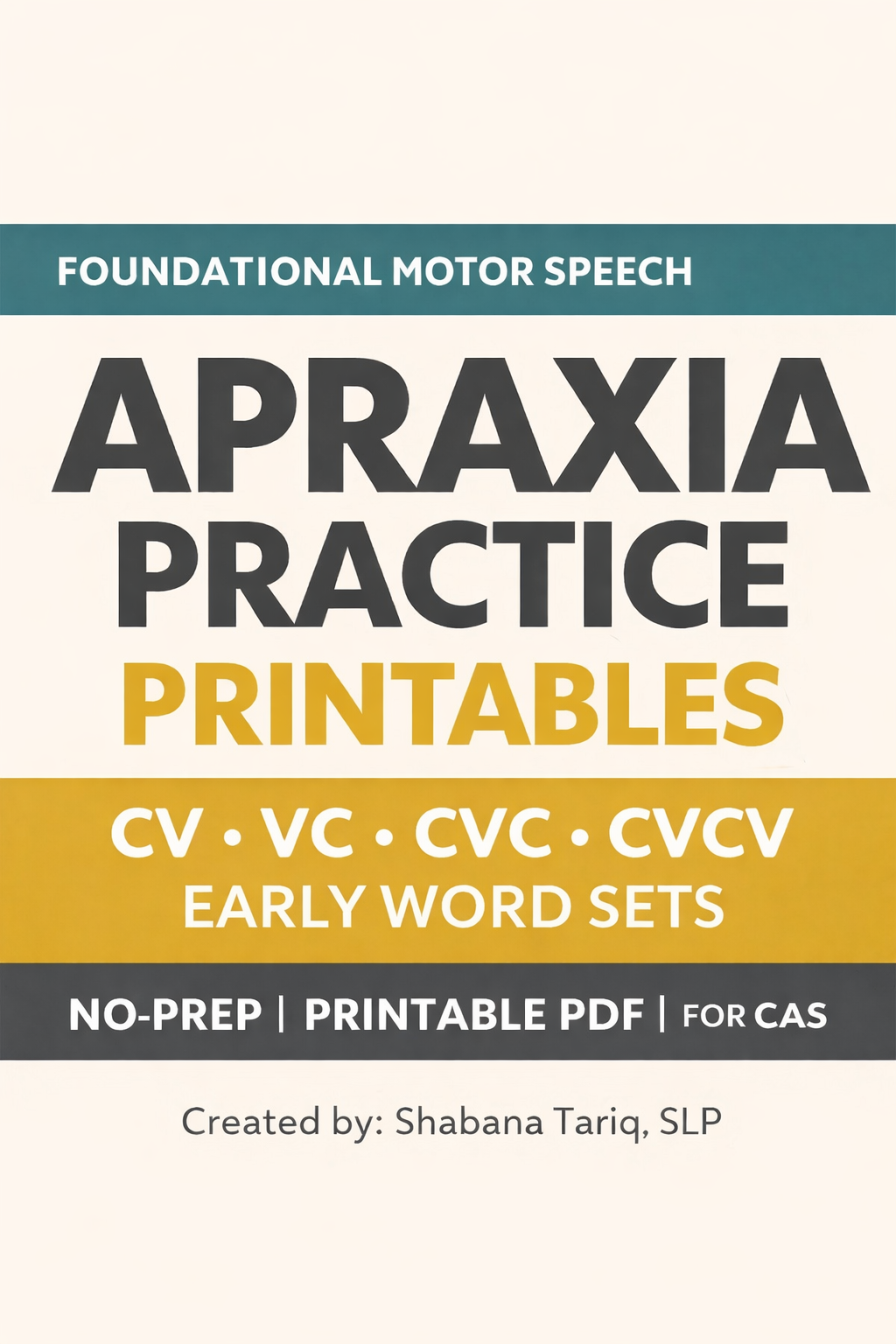 Foundational Apraxia Practice Printables
